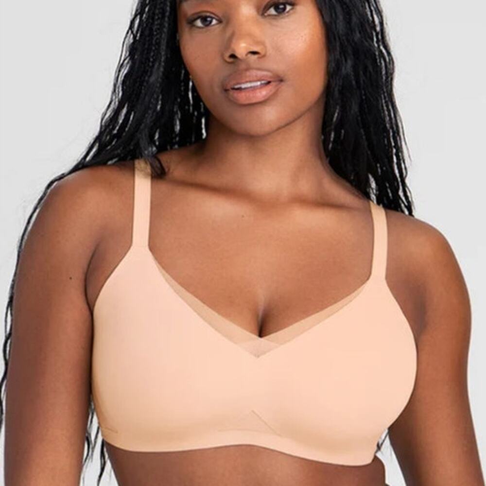 NWOT HoneyLove Nude 24/7 Unlined Wireless Crossover Bra Size 2X or XXL MSRP $69